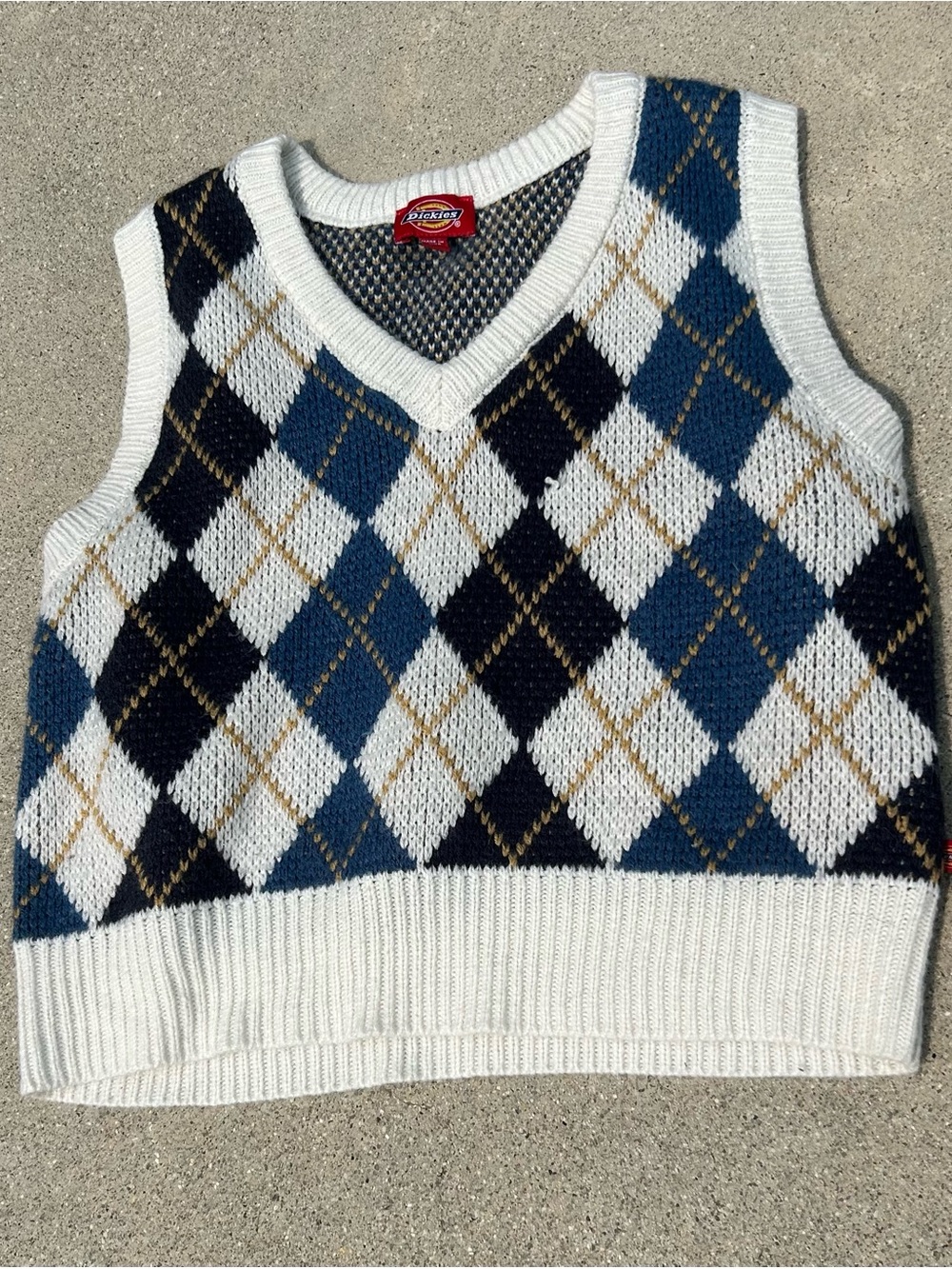 Dickies Cropped Argyle Sweater Vest